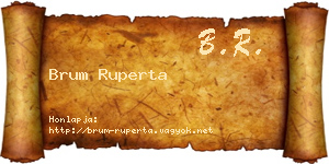 Brum Ruperta névjegykártya
